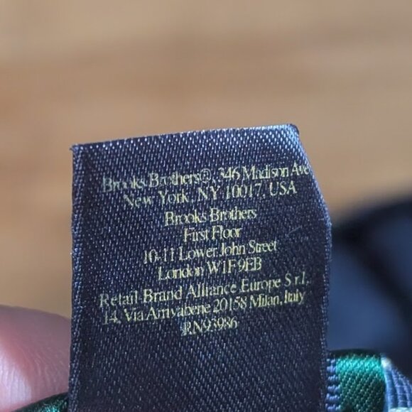 Brooks Brothers Rep Tie In Navy-Green Stripe - Picture 5 of 6